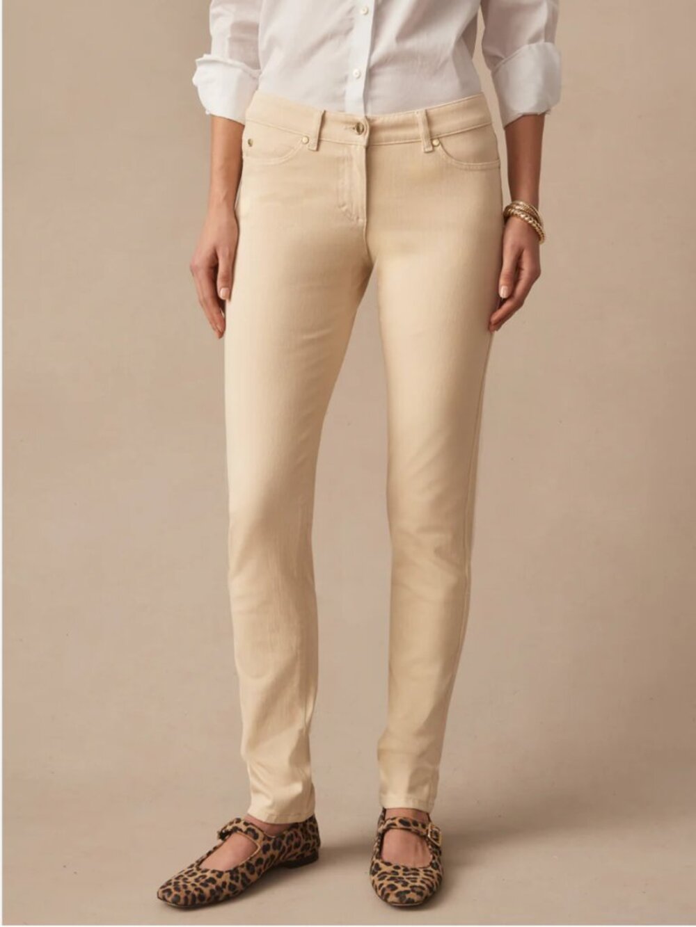 🌟 J. MCLAUGHLIN 🌟 LEXI 5 POCKET STRETCH JEANS RAW BEIGE SZ 4